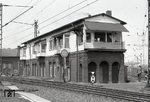 Das mechanische Stellwerk "Lpf" der Bauart Jüdel (= Lehrte Personenbf Fdl) war von 1895 bis Oktober 1986 in Betrieb. (06.03.1978) <i>Foto: Benno Wiesmüller</i>
