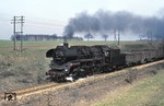 58 3036 auf der mit Doppel-Telegrafenmasten ausgerüsteten Strecke Waldheim - Mittweida bei Schweikershain. (09.03.1977) <i>Foto: Peter Schiffer</i>