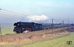 01 1516 vom Bw Berlin Ostbf mit D 671 (Berlin - Dresden) nahe Böhla. Ein halbes Jahr später endete der Einsatz der Lok abrupt durch einen Kesselzerknall am 27.11.1977 im Bahnhof Bitterfeld. (09.03.1977) <i>Foto: Peter Schiffer</i>