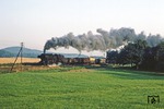 52 8123 mit Dg 50272 am Block Gelenau zwischen Kamenz und Pulsnitz. (04.09.1980) <i>Foto: Wolfgang Bügel</i>