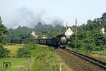 Kurz vor dem Endpunkt in Jonsdorf kommt 99 1750 mit P 14492 angedampft. (05.09.1980) <i>Foto: Wolfgang Bügel</i>