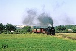 Hinter Gernrode kommt 99 6001 mit P 69716 nach Harzgerode angefahren. (08.09.1980) <i>Foto: Wolfgang Bügel</i>