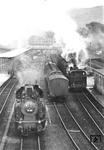 Zwei sächs. XIV HT (Baureihe 75.5) im Bahnhof Löbau/Sa., die vorrangig die Strecken nach Ebersbach (Sachs)/Zittau, Großpostwitz und Radibor (Sachs) bedienten. (1968) <i>Foto: Erich Preuß</i>
