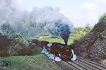 Murphy ließ grüßen, als genau beim Erscheinen der 44 0413 mit Ng 66422 kurz vor Unterwellenborn die Sonne hinter einer Wolke verschwand. (17.04.1981) <i>Foto: Wolfgang Bügel</i>