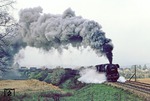 Hinter Saalfeld legt sich 44 0233 mit Ng 66422 nach Unterwellenborn mächtig ins Zeug. (18.04.1981) <i>Foto: Wolfgang Bügel</i>