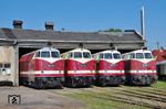 Parade der "dicken Babelsbergerinnen" im Eisenbahnmuseum Weimar anlässlich des 362. Zwiebelmarkts. (11.10.2015) <i>Foto: Andreas Höfig</i>