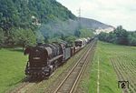 44 0689 mit Dg 55448 auf der Saalebahn bei Remschütz. Als erhöhter Standpunkt diente ein Signal. (31.05.1981) <i>Foto: Joachim Bügel</i>