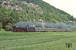 Und nochmals der P 4004 mit 01 0531 bei Saalfeld-Remschütz, diesmal aus der "Normalperspektive". (31.05.1981) <i>Foto: Wolfgang Bügel</i>