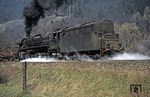 Am Zugschluss hatte 95 0045 (vgl. Bild-Nr. 28568) tatkräftige Unterstützung durch die Saalfelder 44 0233. (23.04.1973) <i>Foto: Robin Fell</i>