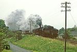 52 8109 räuchert mit Ng 60205 aus Kamenz und qualmt dabei die ausgesuchte Fotostelle an der St. Marienkirche direkt mit zu. (18.06.1981) <i>Foto: Wolfgang Bügel</i>
