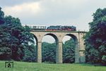 50 849 auf dem 131m langen Dittersbacher Viadukt auf der Strecke Arnsdorf/Sa - Pirna. (20.06.1981) <i>Foto: Wolfgang Bügel</i>