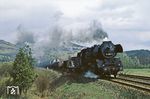 Am Ostermontag 1982 gelang dann doch noch dieses Sonnenbild mit 41 1225 vor Dg 55475 bei Kahla. (12.04.1982) <i>Foto: Joachim Bügel</i>