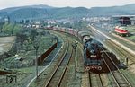 Mit Ng 66473 trifft 41 1150 in Saalfeld ein. (12.04.1982) <i>Foto: Joachim Bügel</i>