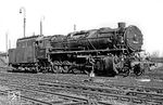 44 1272 wurde fabrikneu als ÜK-Lok ab 29.09.1942 dem Bw Meiningen zugeteilt. Nach dem Umbau auf Kohlenstaubfeuerung stand sie ab 17.04.1957 dem Bw Arnstadt zur Verfügung, wo auch diese Aufnahme entstand.  (1961) <i>Foto: ZBDR</i>