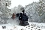 Durch eine herrliche Winterlandschaft bei Oschatz dampft 99 1584 nach Mügeln. (01.1979) <i>Foto: Andreas Höfig</i>