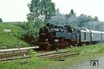 Der einzige Fahrgast erwartet den GmP 66834 im Bahnhof Walthersdorf (Erzgeb). (18.06.1982) <i>Foto: Wolfgang Bügel</i>