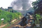 41 1303 verlässt mit P 3226 nach nach Schönebeck-Salzelmen den Bahnhof Hettstedt. (11.08.1982) <i>Foto: Joachim Bügel</i>