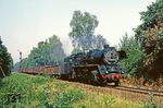 Fernab der Zivilisation mitten im Wald lag die Kreuzungsstelle Bülstringen zwischen Haldensleben und Flechtingen, also ideal um ungestört Fotos machen zu können. So wurde dort 41 1035 mit Dg 53705 erwartet. (12.08.1982) <i>Foto: Joachim Bügel</i>