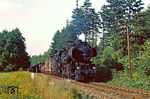 52 8013 (ex 52 3734, Baujahr 1944) vor Ng 60205 im Wald bei Großröhrsdorf an der Bahnstrecke Kamenz - Arnsdorf. (16.08.1982) <i>Foto: Joachim Bügel</i>