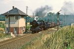 50 3540 passiert mit Ng 62348 die durchgeschaltete Blockstelle Rothschönberg vor Deutschenbora. (18.08.1982) <i>Foto: Joachim Bügel</i>