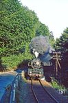 50 3646 zwängt sich mit Ng 64345 nach Annaberg-Buchholz durch das enge Zschopautal bei Warmbad. (19.08.1982) <i>Foto: Joachim Bügel</i>