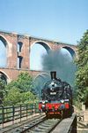 38 205 am Elstertalviadukt bei Barthmühle, unmittelbar an der Landesgrenze zwischen Sachsen und Thüringen. (26.09.1982) <i>Foto: Wolfgang Bügel</i>