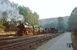 50 3519 mit Ng 64359 im ersten Licht des Tages im Bahnhof Berbersdorf auf der Strecke Roßwein - Niederwiesa - Karl-Marx-Stadt. (28.09.1982) <i>Foto: Wolfgang Bügel</i>