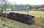 50 3657 (Bw Nossen) passiert mit Ng 62348 das Einfahrsignal von Deutschenbora. (28.09.1982) <i>Foto: Wolfgang Bügel</i>
