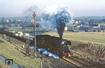 50 1298 mit Ng 62348 nach Nossen am Einfahrsignal von Deutschenbora. (31.12.1982) <i>Foto: Wolfgang Bügel</i>