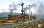 35 1113 mit 50 3529 und 50 1298 in ihrer Heimatdienststelle Nossen. (31.12.1982) <i>Foto: Wolfgang Bügel</i>