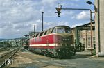 DR 118 736 (Lokomotivbau Karl Marx, Potsdam-Babelsberg, IBN am 21.09.1968 beim Bw Schwerin) im Bw Meiningen. (14.06.1991) <i>Foto: Manfred Kantel</i>