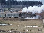 94 2043 mit P 69340 kurz vor Eibenstock oberer Bf. (08.04.1975) <i>Foto: Johannes Glöckner</i>