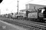Am 16. und 17. Mai 1981 fand im böhmischen Decin eine Fahrzeugausstellung anlässlich 130 jährigen Streckenjubiläums Dresden - Prag statt. Die Reichsbahn war mit zahlreichen Dampflokomotiven bei der Ausstellung vertreten. Die Rückfahrt nach Dresden bestritt 01 204, die hier u.a. mit 02 0201 (18 201), 50 849, 58 261 und 38 205 in Dresden abgepasst wurde. (19.05.1981) <i>Foto: Helmut Linke</i>