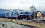 Dritter Dampfgüterzug am Neujahrstag im Saaletal war 41 1125 vor Ng 66473, aufgenommen bei Orlamünde. (01.01.1983) <i>Foto: Wolfgang Bügel</i>