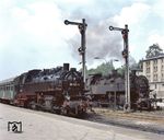 86 1725 und 86 1775 im Bahnhof Aue/Sa. (13.08.1976) <i>Foto: Johannes Glöckner</i>