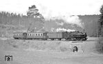 99 5902 mit P 14454 am Bahnübergang der Fernstraße 242 zwischen Alexisbad und Gernrode. (12.04.1976) <i>Foto: Joachim Bügel</i>
