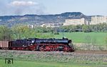 41 1182 im Saaletal bei Jena-Göschwitz, unmittelbar an der Autobahn A4. Im Hintergrund befindet sich die Plattenbaukulisse von Lobeda. (25.04.1983) <i>Foto: Wolfgang Bügel</i>