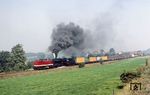DR 110 677 (Bw Aue) mit 50 3671 vor Ng 66333 nach Falkenstein bei Hüttelsgrün südlich von Zwickau. (29.08.1983) <i>Foto: Wolfgang Bügel</i>