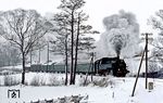 86 1501 mit P 19639 nach Crottendorf bei Walthersdorf. (10.02.1984) <i>Foto: Wolfgang Bügel</i>