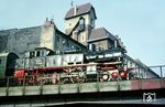 Ein fast perfekte Kulisse mit 74 1230, die hier als „Stadtbahnlok“ optimal in das Umfeld an der Fasanenstraße in Berlin-Zoo passt. (03.11.1984) <i>Foto: Slg. Wolfgang Bügel</i>