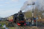 Lok E2 1040 der ZLSM in Simpelveld. Sie wurde 1910 von Nydgvist & Holm te Trollhättan gebaut und ursprünglich als Reihe E in Dienst gestellt, von denen zwischen 1908 und 1920 insgesamt 130 Loks gebaut wurden. Von 1935 bis 1951 wurden 90 Loks umgebaut und als neue Reihe E2 bezeichnet. Lok 1040 wurde 1946 umgebaut und besitzt seit 1959 einen neuen geschweißten Kessel. (26.12.2016) <i>Foto: Marcus Henschel</i>