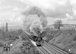 01 0507 beschleunigt den D 1097 nach Dresden aus dem Bahnhof Bebra. (20.04.1973) <i>Foto: Dieter Kempf</i>