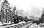 52 6912 vom Bw Kamenz (WLF, Baujahr 1943) mit einem Güterzug bei Dresden-Klotzsche. (11.04.1977) <i>Foto: Joachim Bügel</i>