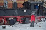 Auch bei den nicht eingefleischten Eisenbahnfans finden sich immer wieder Bewunderer für die Schmalspurloks der sächsischen Baureihe IV K. (15.01.2017) <i>Foto: Joachim Schmidt</i>