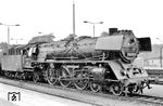 03 0048 wurde als 03 1048 am 25.11.1940 beim Bw Hagen-Eckesey in Dienst gestellt. Im Frühjahr 1944 noch nach Breslau umstationiert, wurde sie vor der anrückenden Roten Armee 1945 nach Westen abgefahren. 1959 wurde sie rekonstruiert, ihre Ölhauptfeuerung erhielt sie erst 1972.  (15.09.1978) <i>Foto: Joachim Bügel</i>