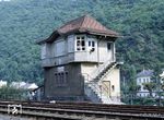 Das mechanische Wärterstellwerk "Eo", Bauart AEG, im Bahnhof Bad Ems. (09.1980) <i>Foto: Benno Wiesmüller</i>