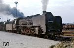 Auch ins EDV-Zeitalter rettete 03 2098 ihr ungewöhnliches Aussehen mit DR-Mischvorwärmer und Wagnerblechen. Hier steht die frisch nach Halberstadt umstationierte Lok in ihrem Heimatbahnhof. (09.1970) <i>Foto: Robin Fell</i>