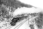 78 035 vom Bw Wuppertal-Langerfeld mit einem Eilzug an der Blockstelle Kastenberg zwischen Rauenthal und Ronsdorf. (30.01.1935) <i>Foto: DLA Darmstadt (Bellingrodt)</i>