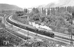 17 1144 vom Bw Duisburg Hbf, ausgerüstet mit zwei Hauptluftbehältern, vor E 114 (Dortmund – Frankfurt/M) in der heute völlig zugewachsenen Kurve von Namedy.  (05.1936) <i>Foto: DLA Darmstadt (Bellingrodt)</i>