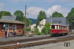 VT 137 222 als Gastfahrzeug auf der Preßnitztalbahn in Schmalzgrube. (27.08.2017) <i>Foto: Andreas Höfig</i>